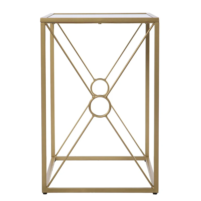 Transitional Gold Metal Side Table