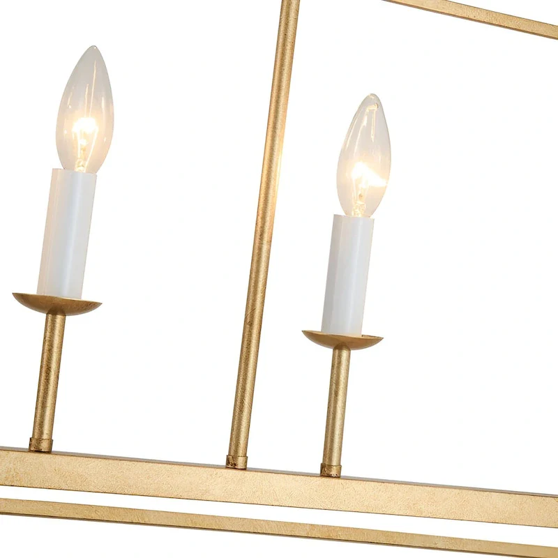 6 - Light Gold Lantern Pendant, Large Cage Style Iron Art Design