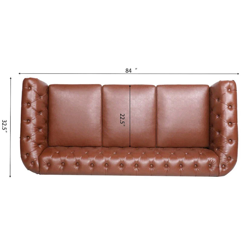 84.65 Rolled Arm Chesterfield 3 Seater Sofa