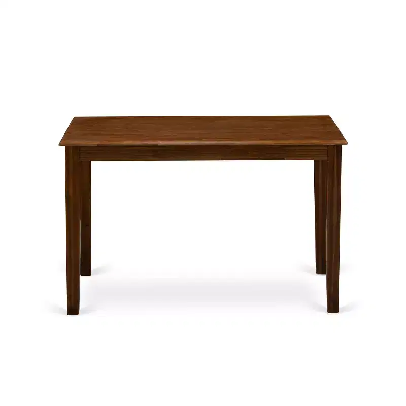 HomeStock 3-Pc Antique Walnut Finish Rectangular Solid Wood Top Dining Table Set