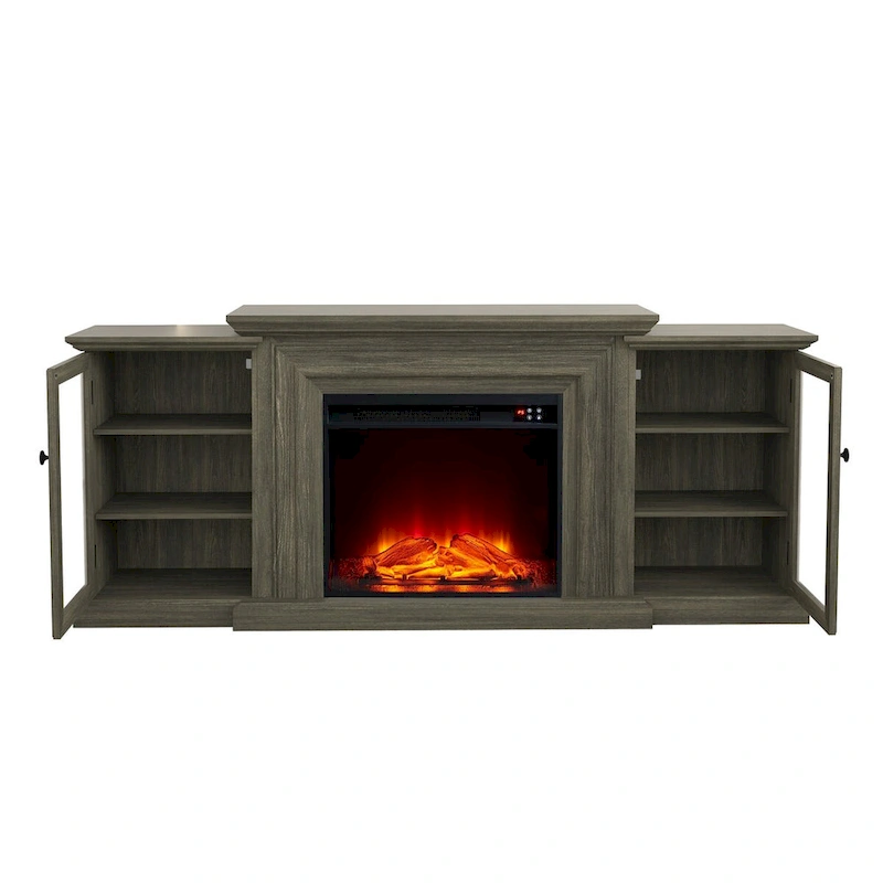 Farmhouse TV Stand with Fireplace - 70 Width -Fits up to 70 TV - 71W x 30H x 15.5D