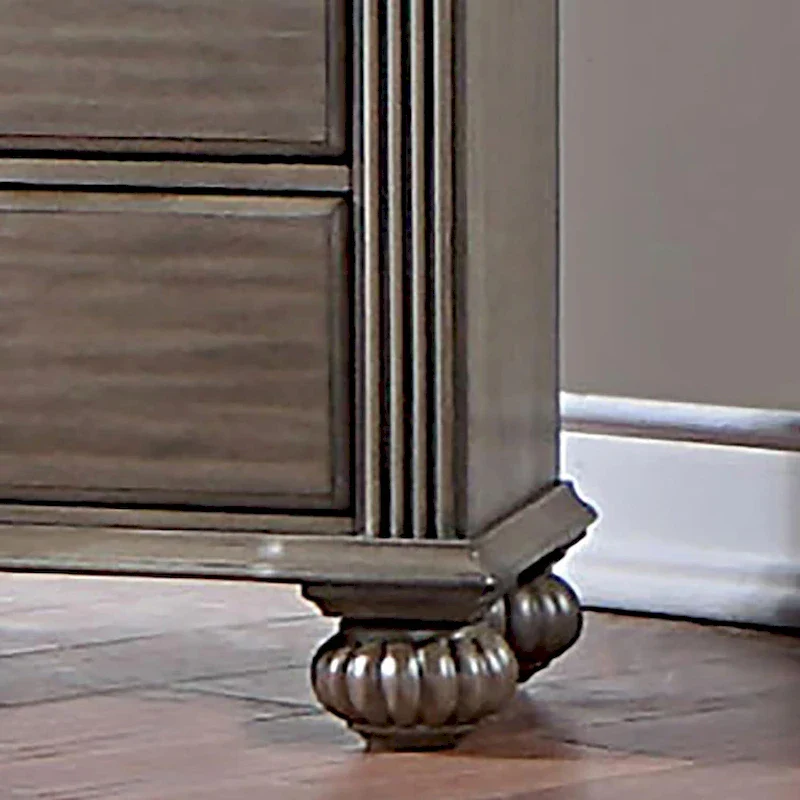 Vame 3-Piece Traditional Grey Wood Poster Bedroom Set With Two Nightstands by Furniture of America