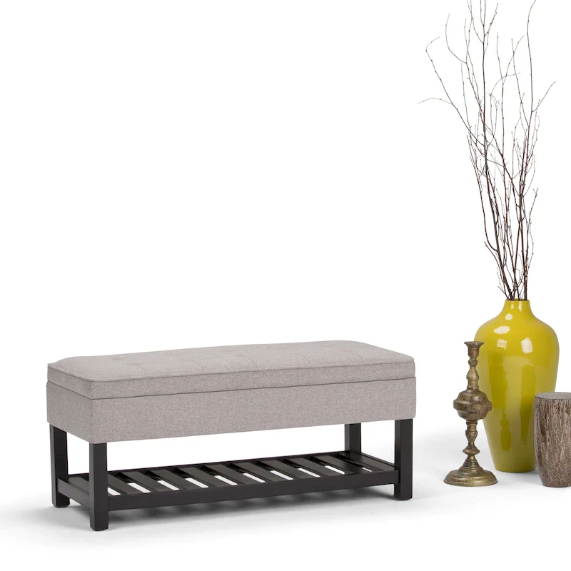WYNDENHALL Essex 44 inch Wide Transitional Rectangle Ottoman Bench