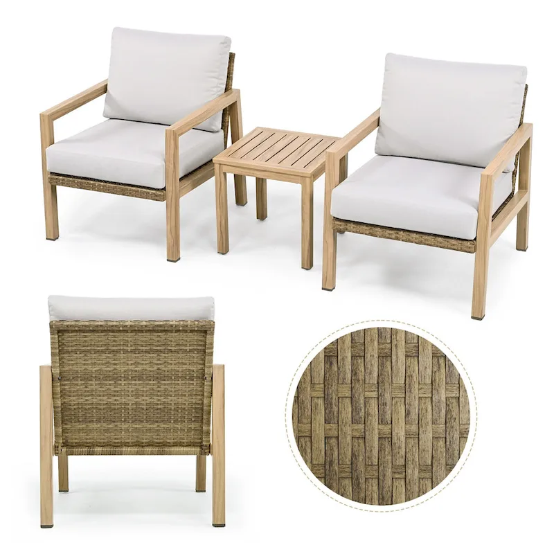 Rattan chair with cushion