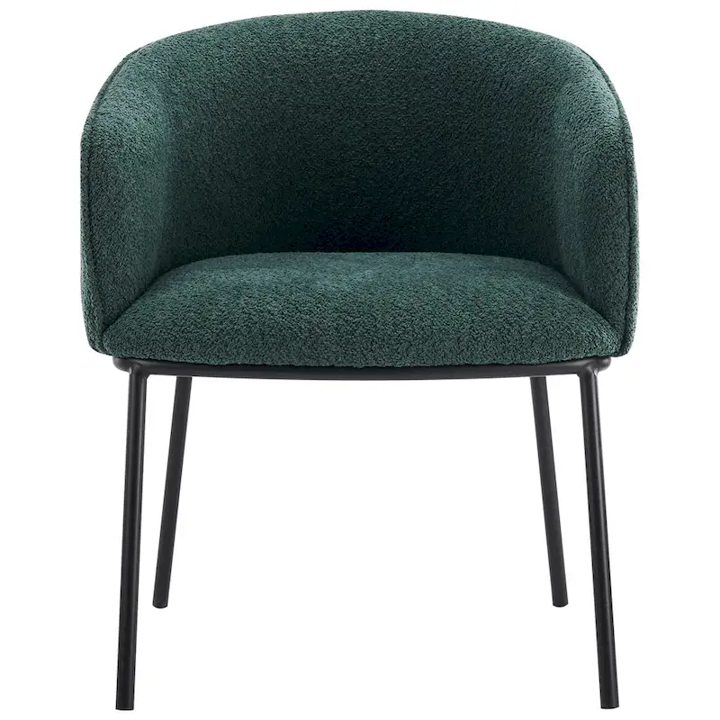 Set of 1 Boucle Upholstered Accent Barrel Armchair