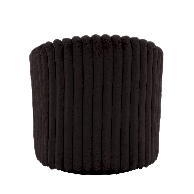 30.7W Faux Fur Upholstered Accent Chair Swivel Barrel Chair