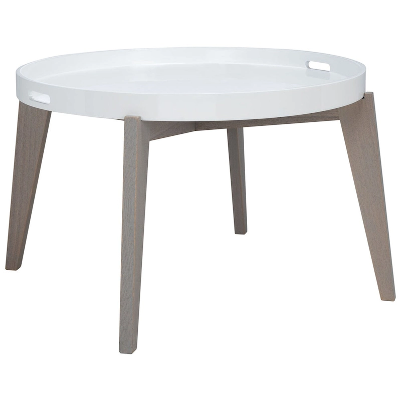 SAFAVIEH Sharron White/ Grey Lacquer End Table - 0 - 32 x 32 x 18 - 32Wx32Dx18H