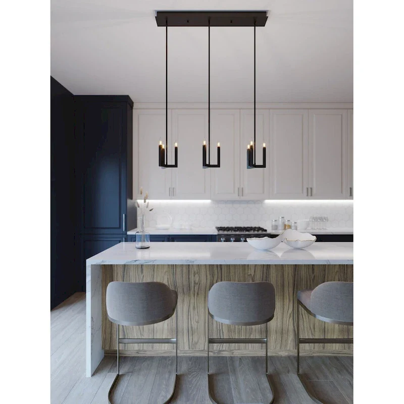 AFX GRCP07CBLNR3 Grace 3 Light 36  Wide Taper Candle Linear Pendant