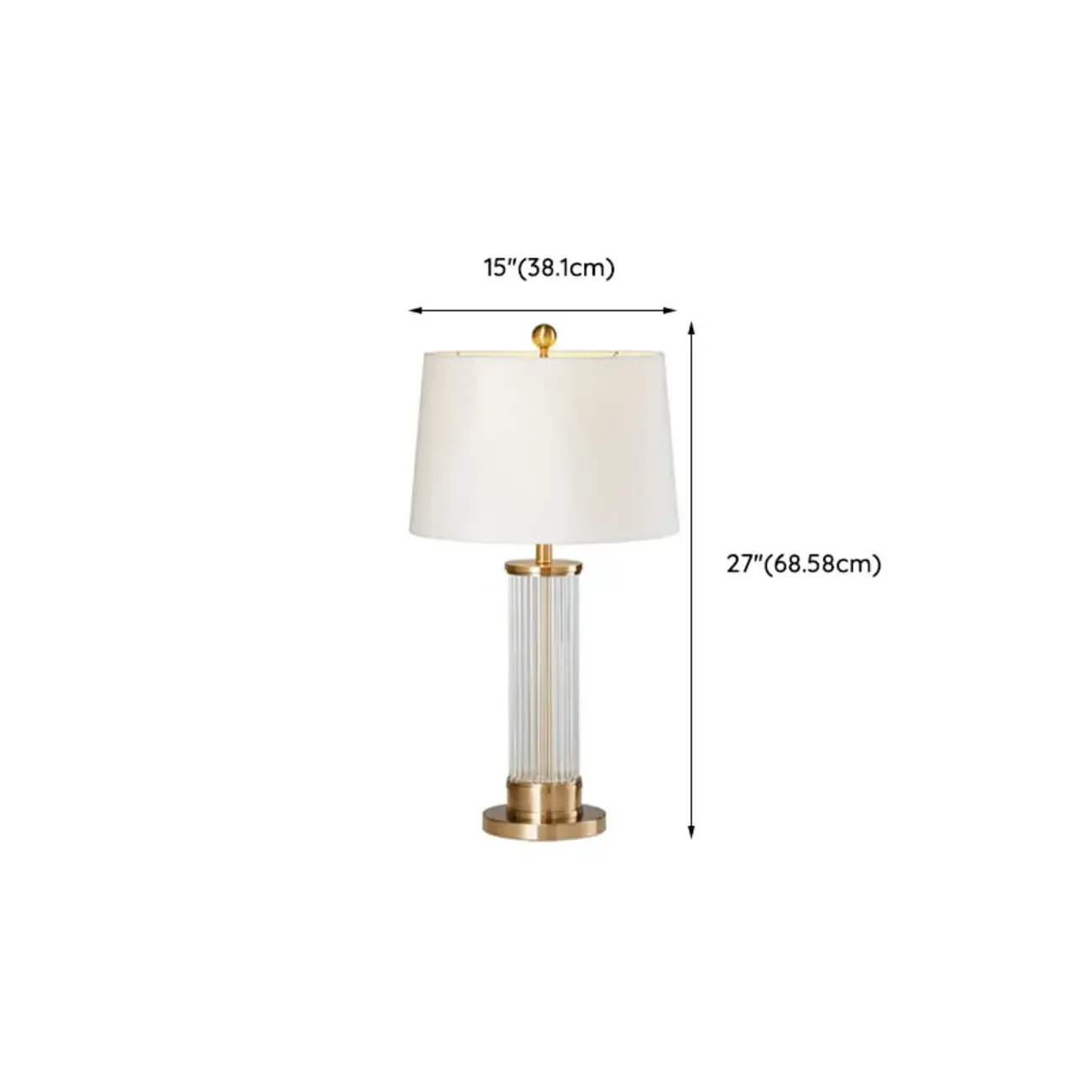 Modern Elegant Barrel Gold LED Table Lamp Fabric Shade