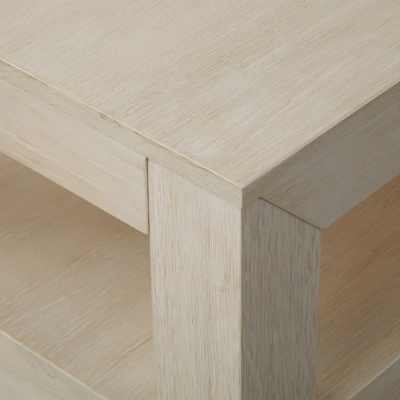 Plank and Beam Modern Rectangular Coffee Table with Shelf