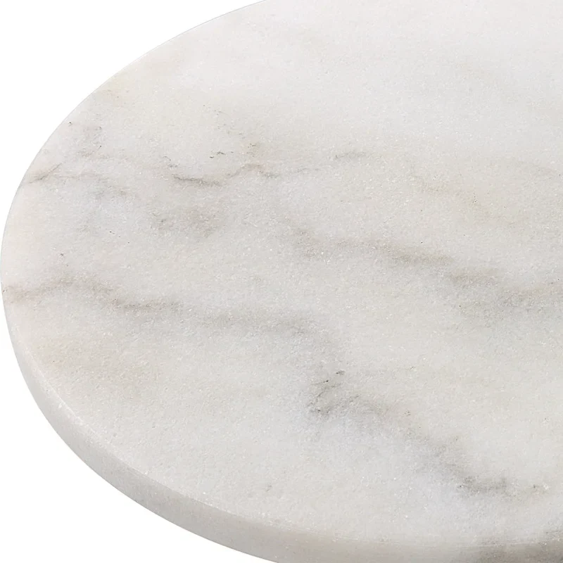 Uttermost Puritan White Marble Drink Table - 12 W X 23.5 H X 12 D (in)