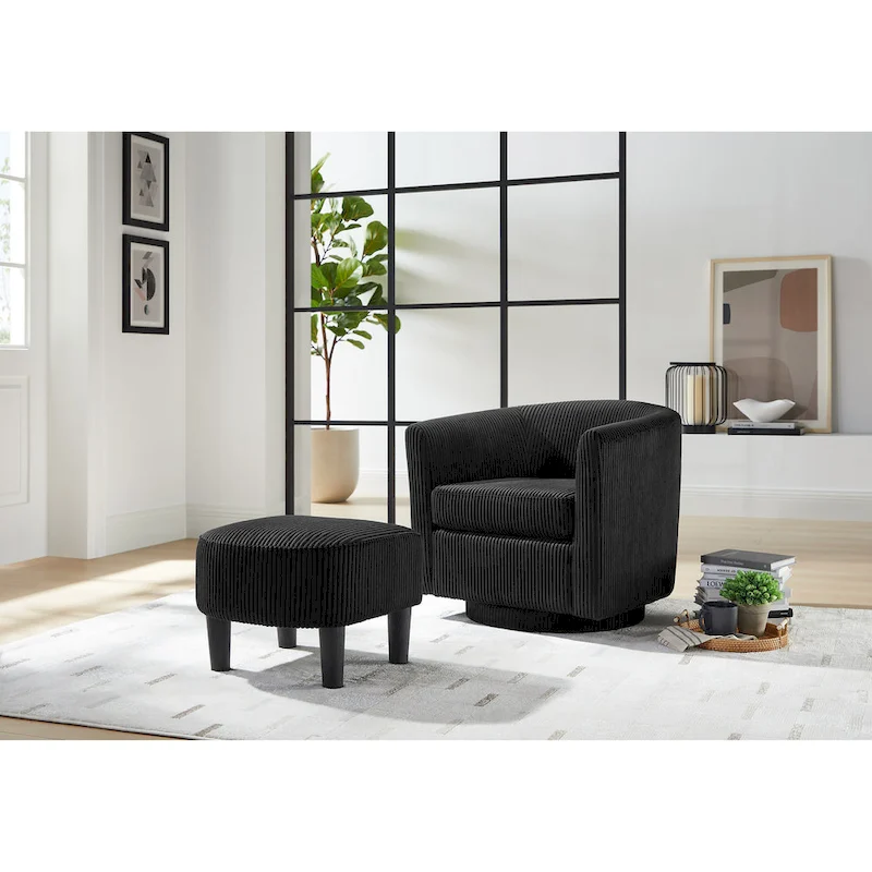 26.38 Swivel Arm Chair with Ottoman