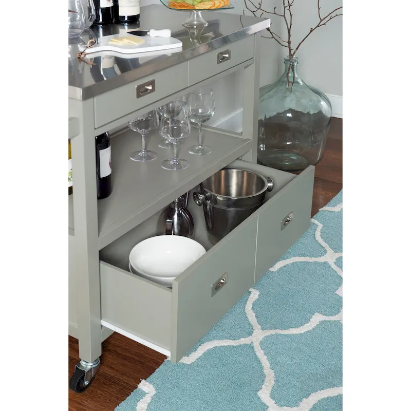 Julianna Stainless Steel Kitchen Cart
