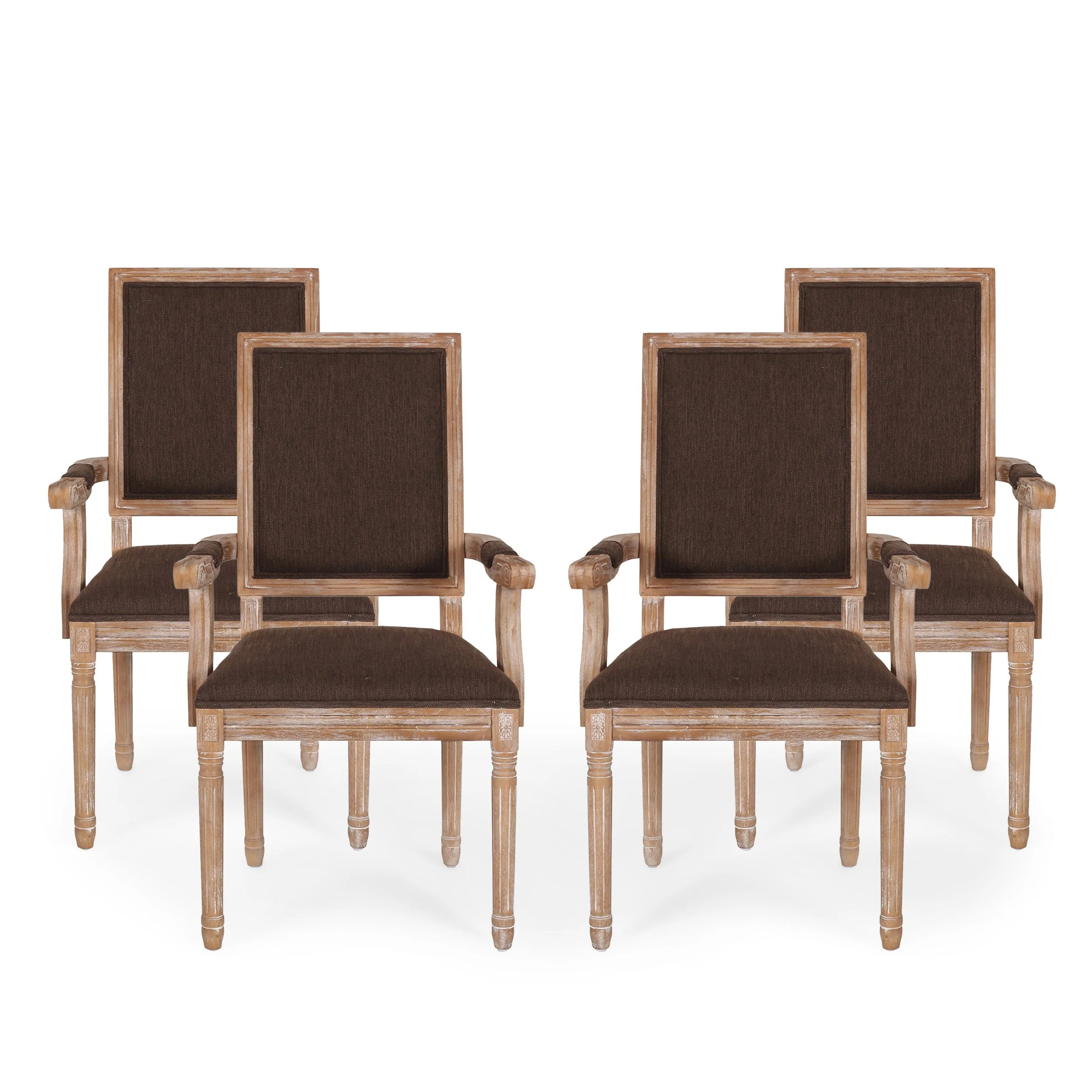French Country Wood Upholstered Dining Chair - NH511513