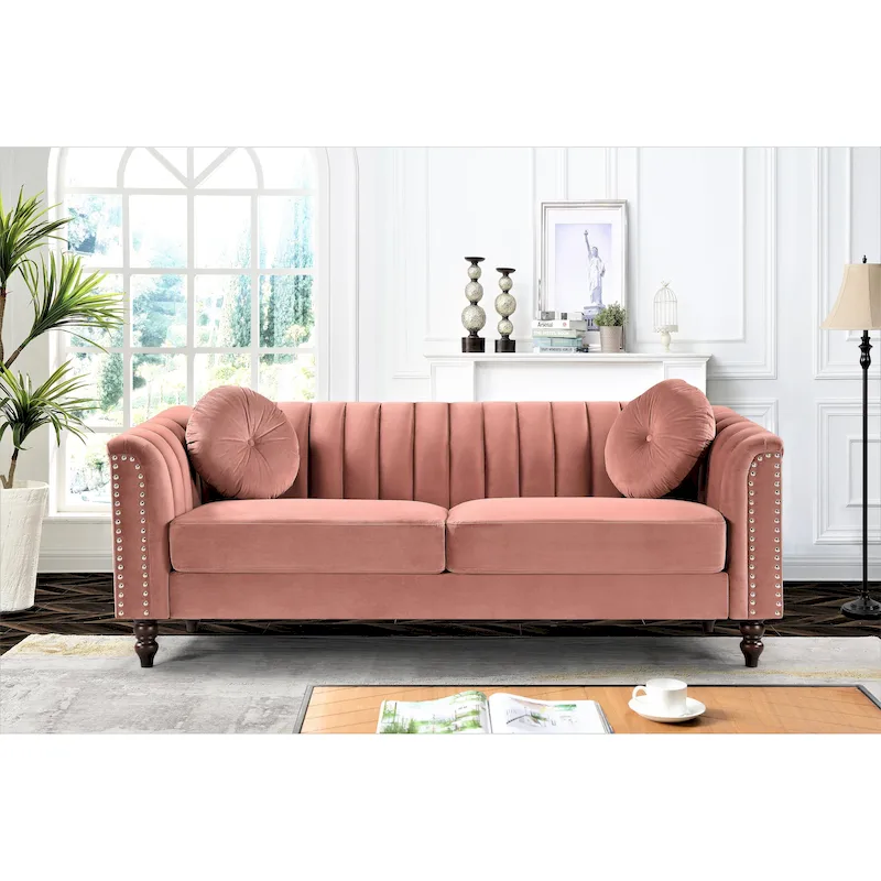 Hills Tufted Back Nailhead 75.2 Sofa