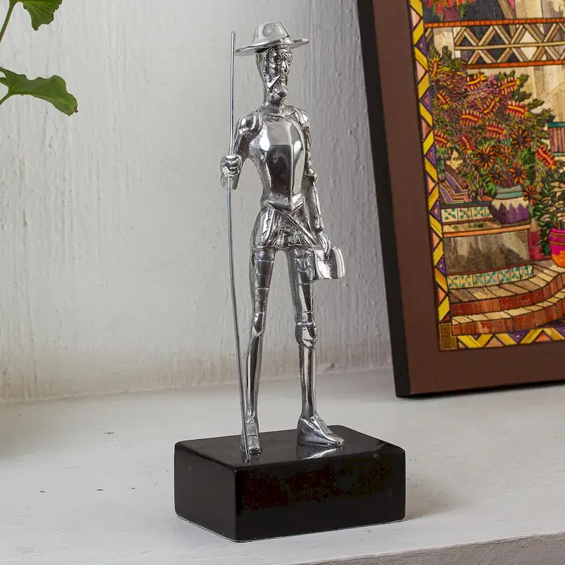 Novica Handmade Knightly Quixote Aluminum Statuette