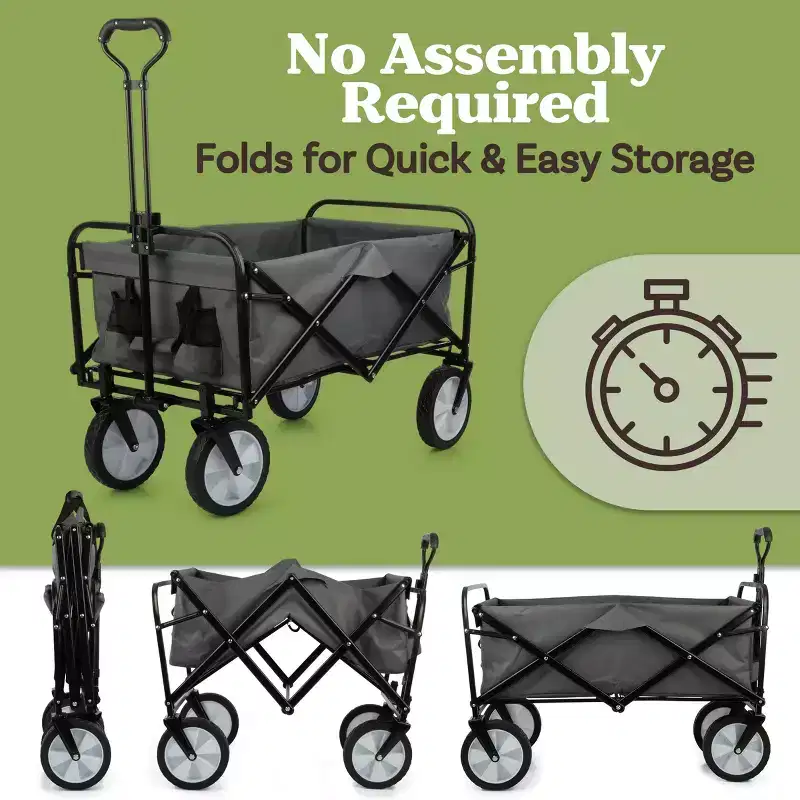 Pure Garden Collapsible Wagon Folding Cart