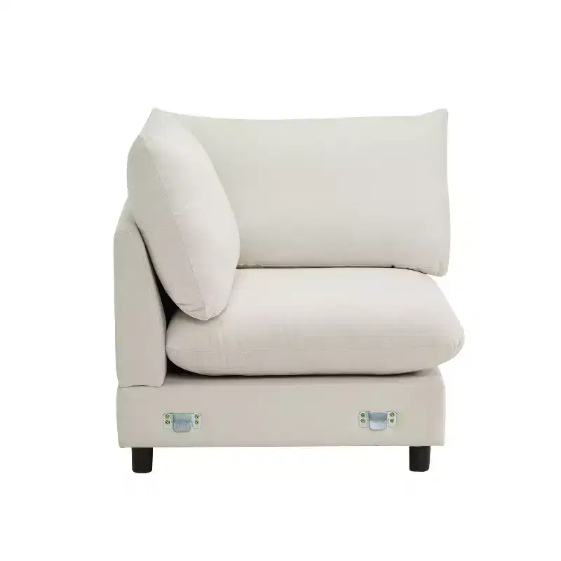 Christopher Knight Home Acker 5 Pieces Modern Upholstered Modular Sectional Sofa Set, White