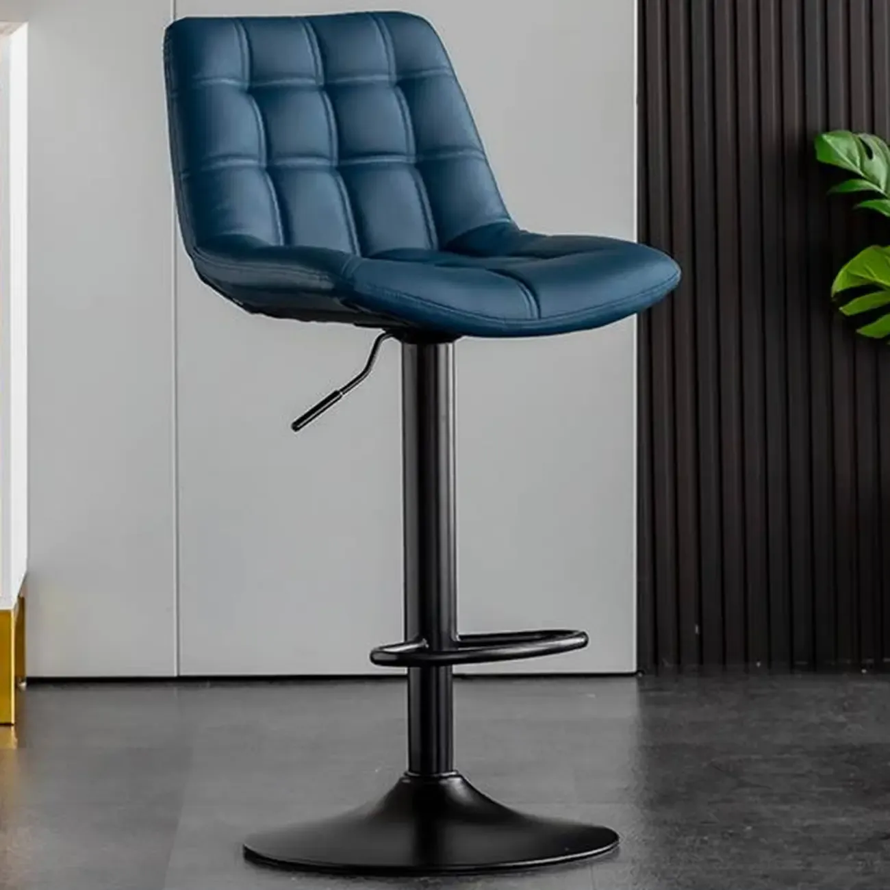 Glam Faux Leather Swivel Adjustable Bar Stools