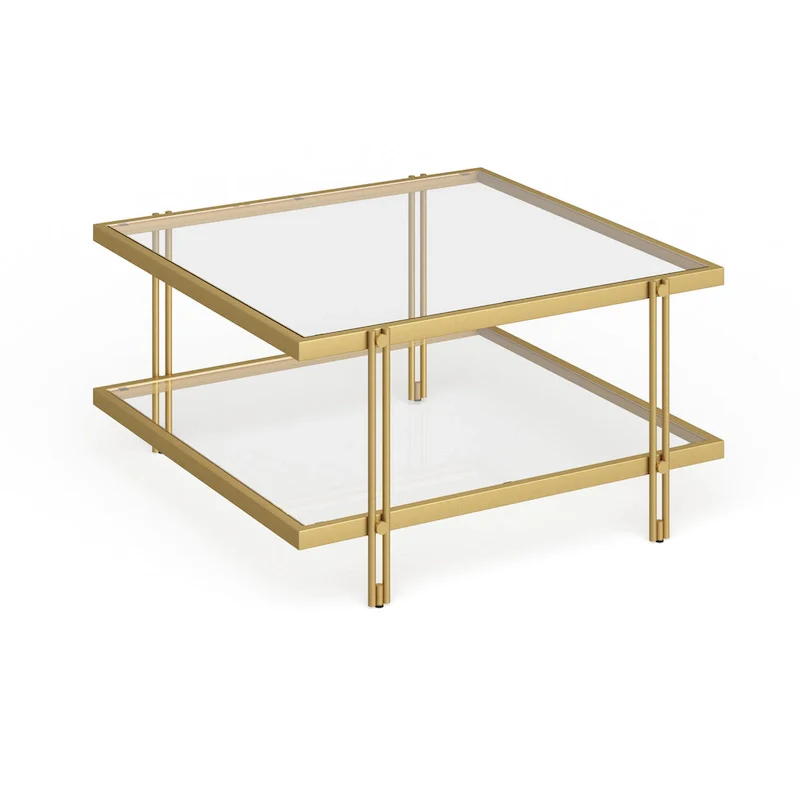 Inez Modern Steel and Glass Coffee Table