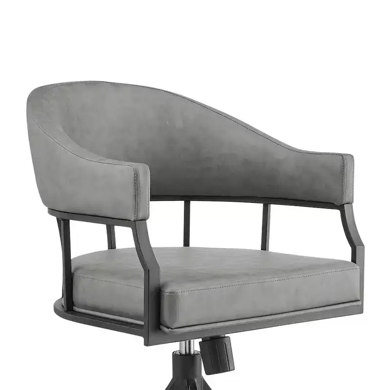 Armen Living,Tibet Swivel Rolling Dining Chair with Matte Black Iron