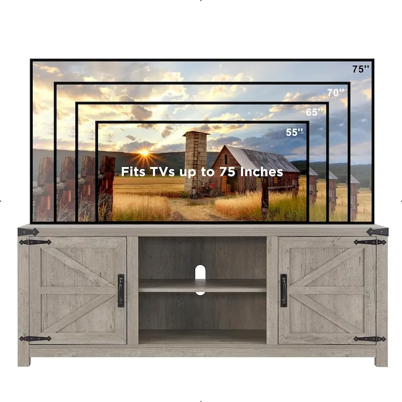 Farmhouse TV Stand, Television Console Table, Entertainment Center