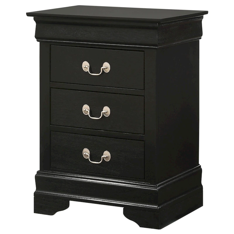 Wood 3 Drawer Nightstand