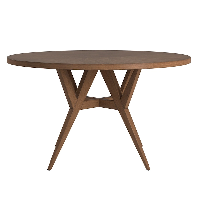 Sheeba Round Mid-Century Modern Walnut Base Dining Table by iNSPIRE Q Modern