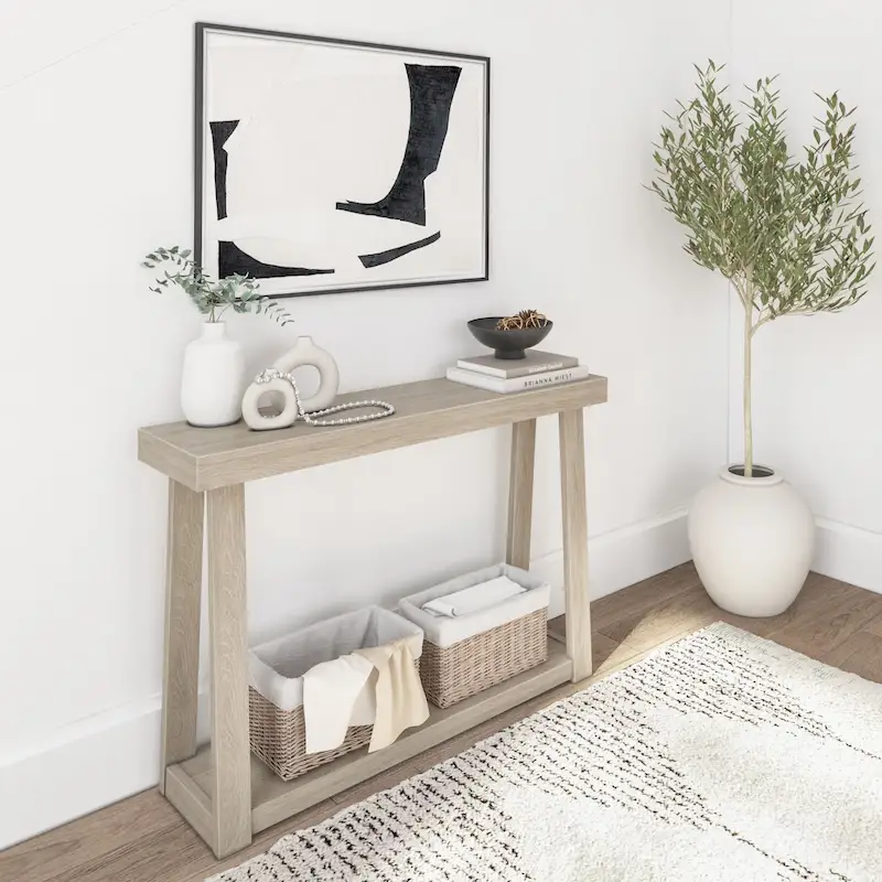 Plank and Beam Classic Console Table with Shelf - 46