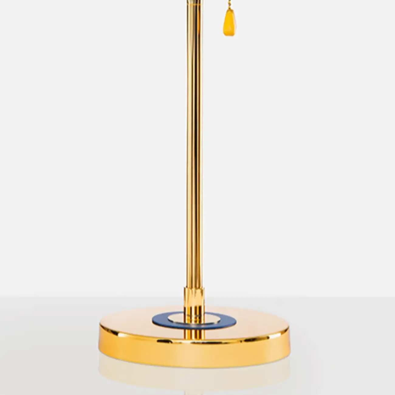 Gold Geometric Bedside Lamp with Pull Chain Switch