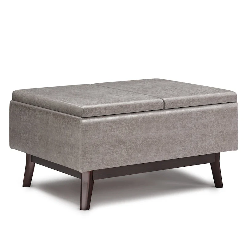 WYNDENHALL Ethan 34 inch Wide Mid Century Modern Rectangle Table Ottoman