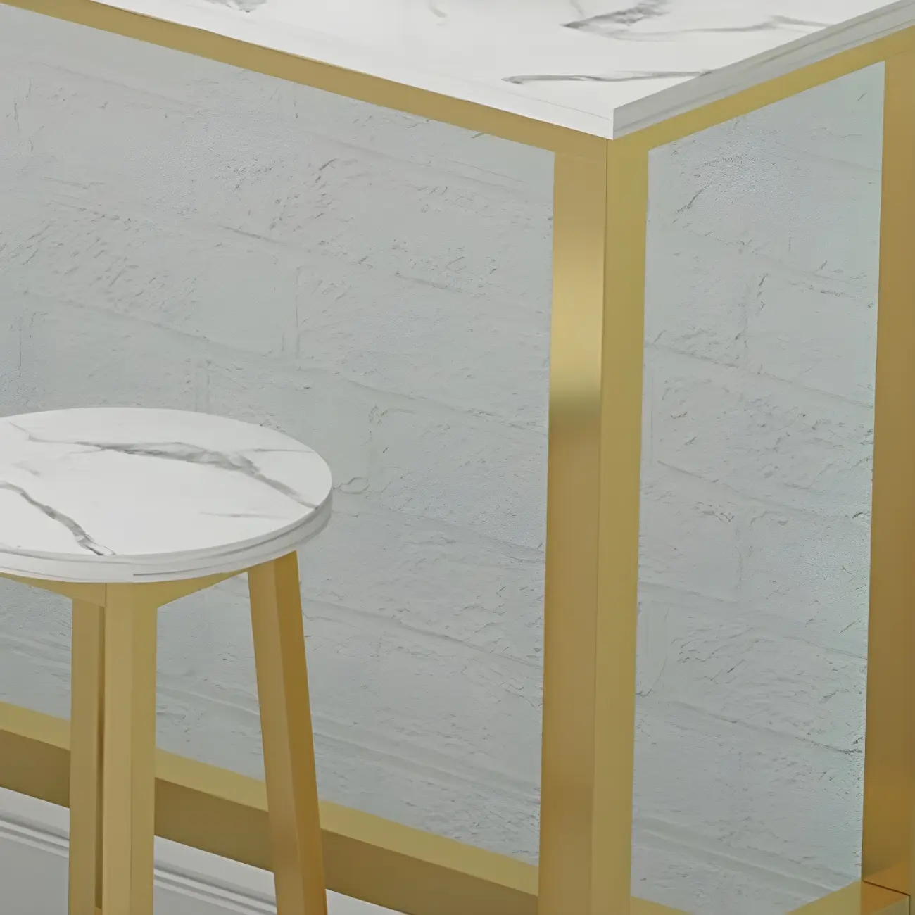 Rectangular Tall Wood Metal Base Bar Table Black