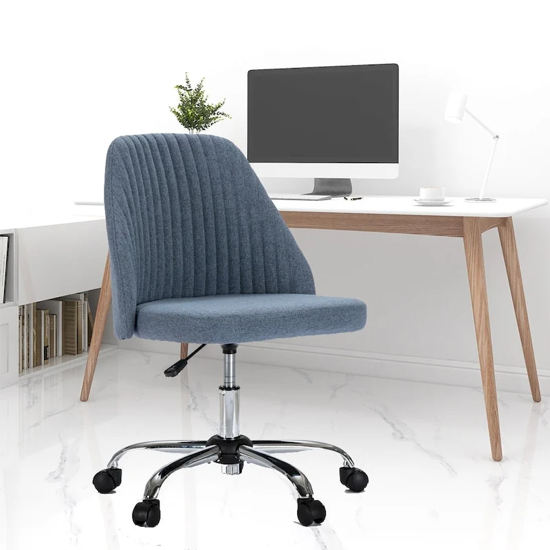 Modern Upholstered Home Office Chair Swivel Arm Desk Chair Task Chair