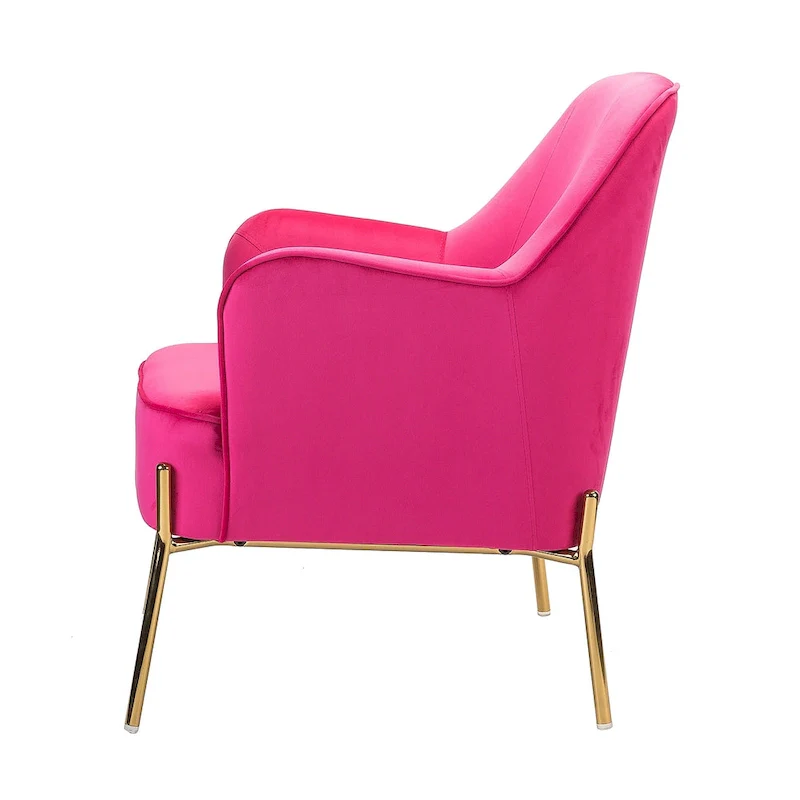 Marina Modern Velvet Accent Chair with Golden Legs Set of 2 by HULALA HOME