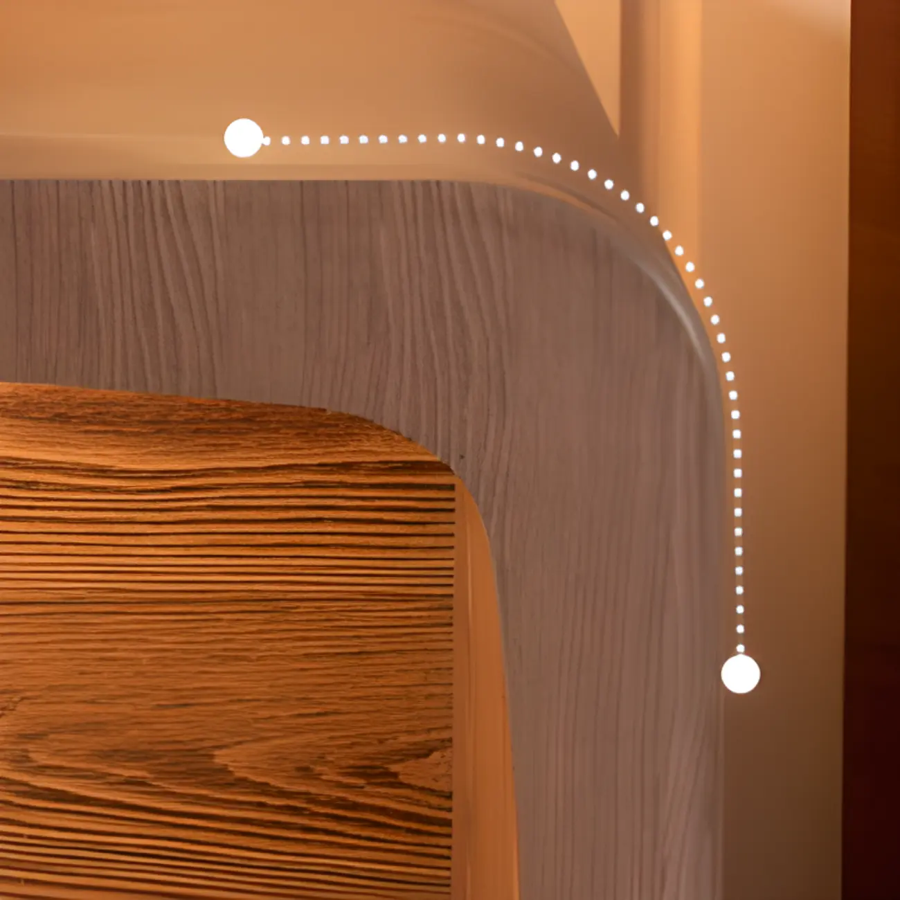 Modern Wood Small Nightstand Open Shelf and Drawer