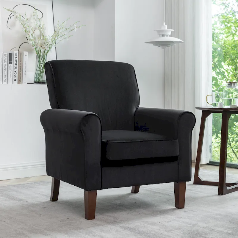 Traditional Rolled Arm Living Room Armchair