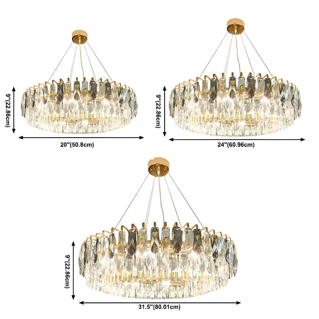 Elegant Modern Oval Clear Crystal Chandelier