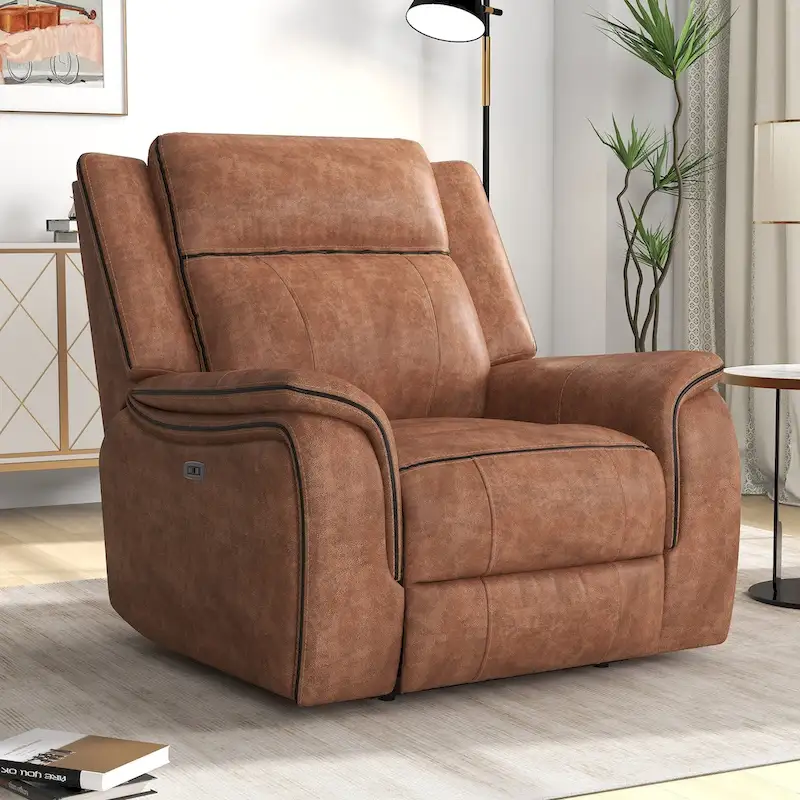 Manual reclining chair with soft and comfortable cushions