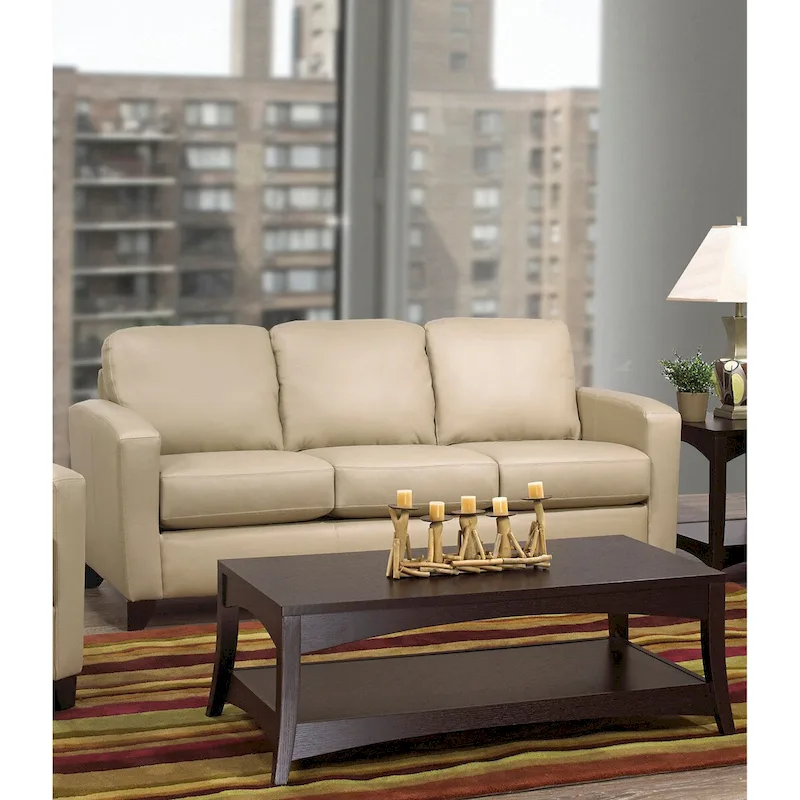 Bryce Italian Top Grain Leather Upholstered Transitional Sofa