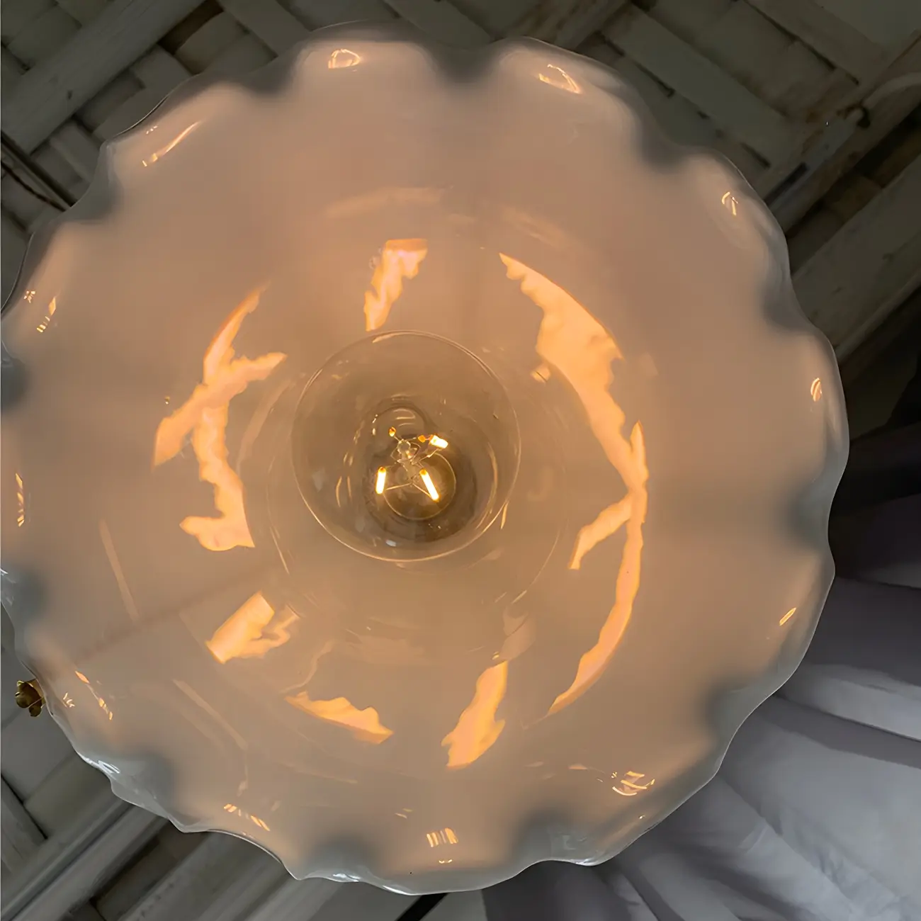 Modern Gold Accent Glass Flower Pendant Light