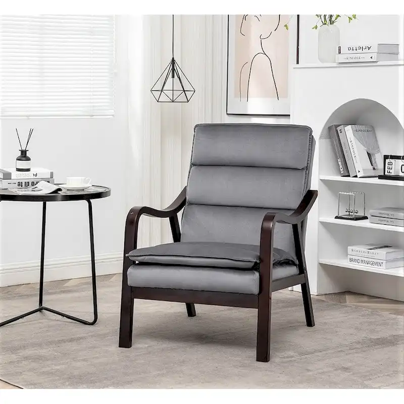 Clovis 24.8 Wide Mid-Century Modern Velvet Armchair