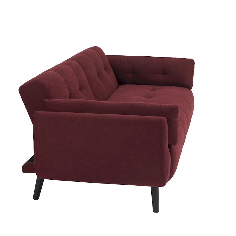 Modern Adjustable Backrest Convertible Futon Sleeper Couch