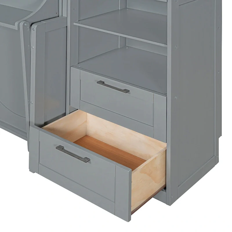 Murphy Bed (Wall Bed) — Featuring Wardrobe, Desk, Drawers, And Shelving