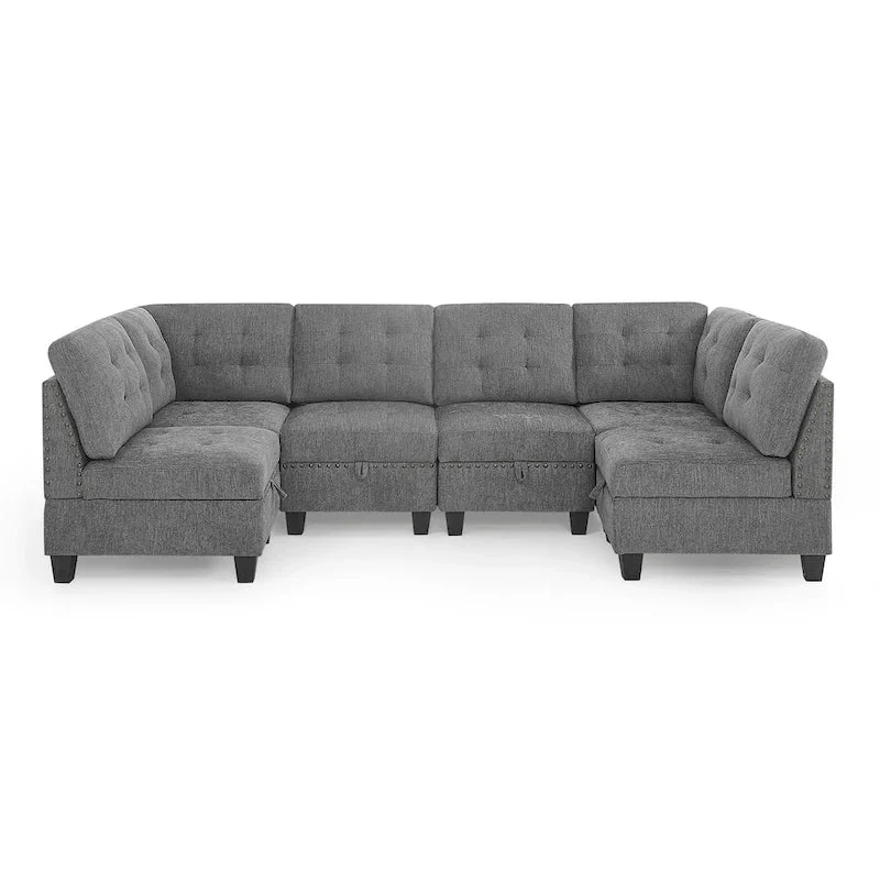DIY Combination Modular Sectional Sofa, Gray