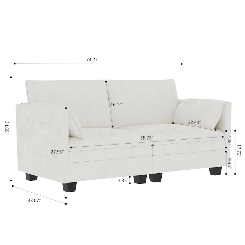 Christopher Knight Home - Sophia Mid-Century Modern Loveseat Sofa