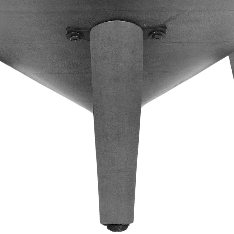 Venus 28 Inch Coffee Table with 3 Tapered Splayed Legs, Gray Mango Wood