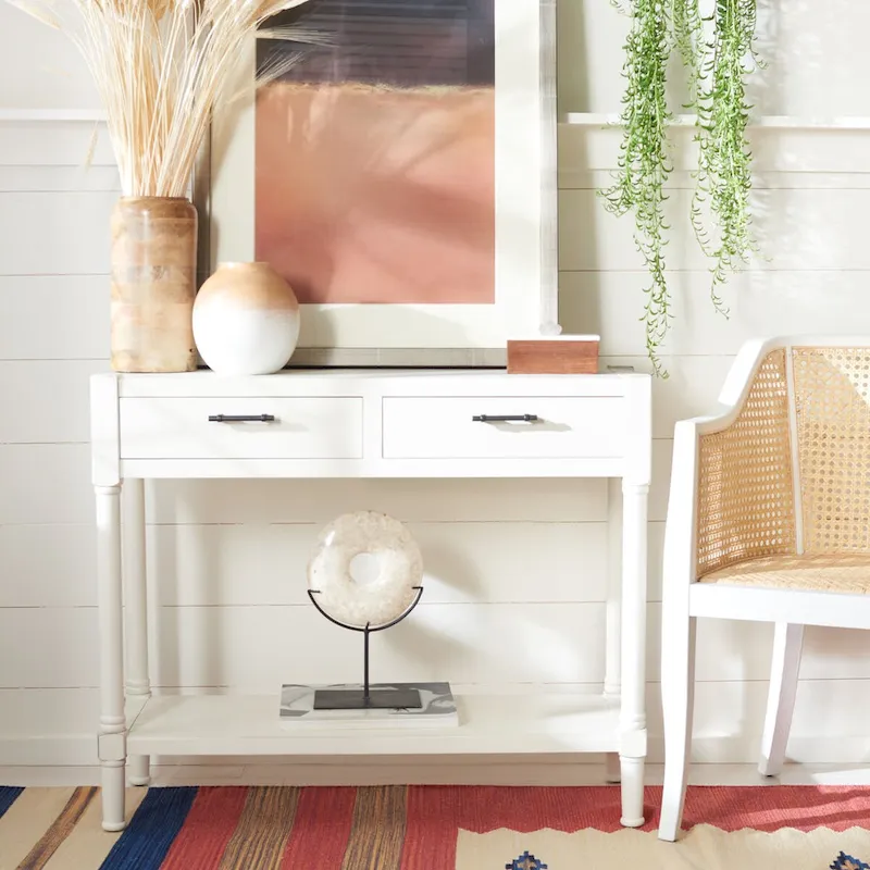 SAFAVIEH Phillis 2-Drawer Console Table - 35.5 W x 13 L x 29.5 H - 36Wx13Dx30H