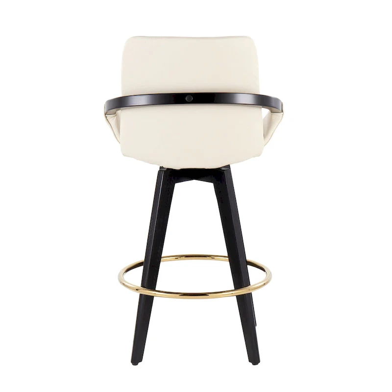 Carson Carrington Pugo Fixed-Height Counter Stool with Black Wood Base (Set of 2)