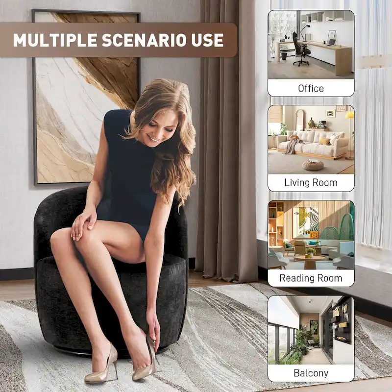 Ouyessir Accent Upholstered Round Velvet 360 Degree Swivel Sofa Chairs