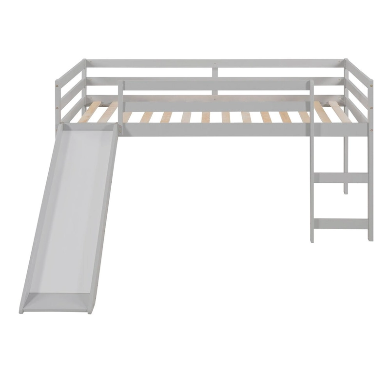 Loft Bed with Slide, Multifunctional Design, Twin